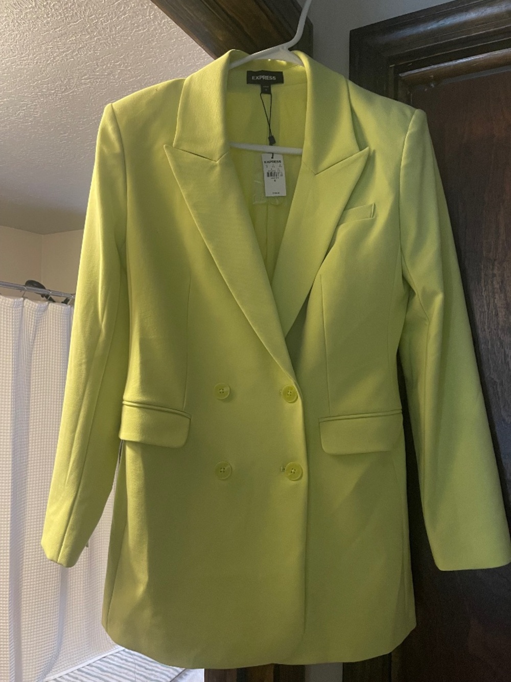 EXPRESS Chartreuse double breasted blazer - NWT